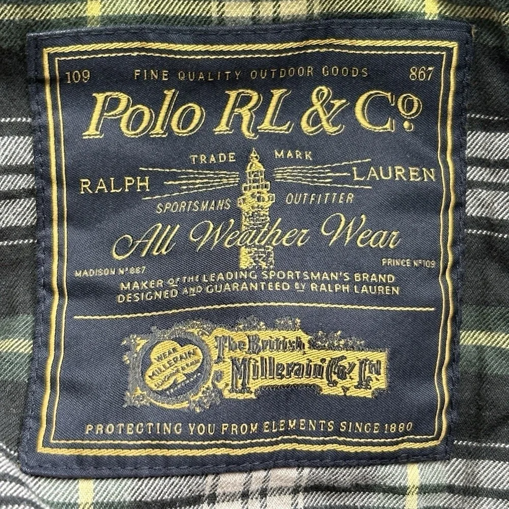 Polo Ralph Lauren Waxed Moto Jacket Mens XL Olive Green Cord Collar Retro NWT